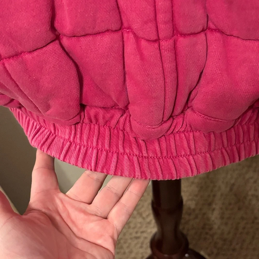 Free People Quilted Dolman Sleeve Jacket-Hot Pink-Size Medium RARE